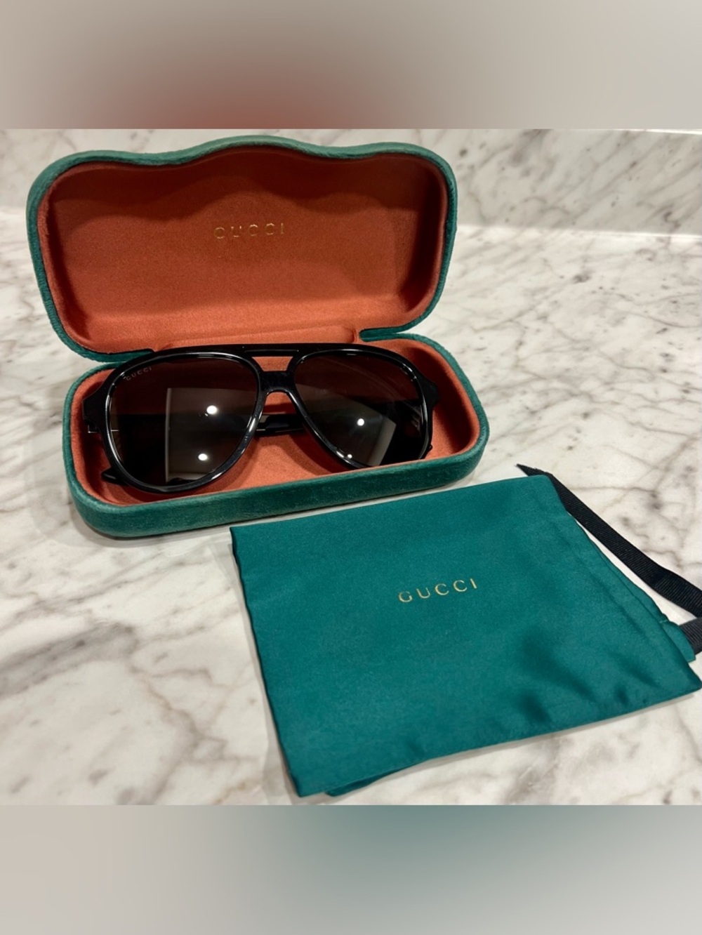 Gucci Men’s Sunglasses GG0688S Shiny Black Frame with Gray Lenses Size 59-14-145